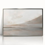 Framed abstract landscape wall art featuring vibrant colors and a sleek silver acrylic finish, perfect for modern home decor and adding a touch of sophistication.