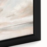 Close-up of an abstract landscape wall art piece, showcasing vibrant colors and intricate textures, framed in a sleek black frame, perfect for modern decor.