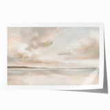Abstract landscape wall art print in vibrant colors, showcasing rolling hills and a dynamic sky, rolled and ready for framing in a protective tube.
