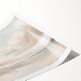 Abstract landscape wall art print showcasing vibrant colors and fluid shapes, rolled and packaged securely in a cardboard tube, ideal for modern decor.