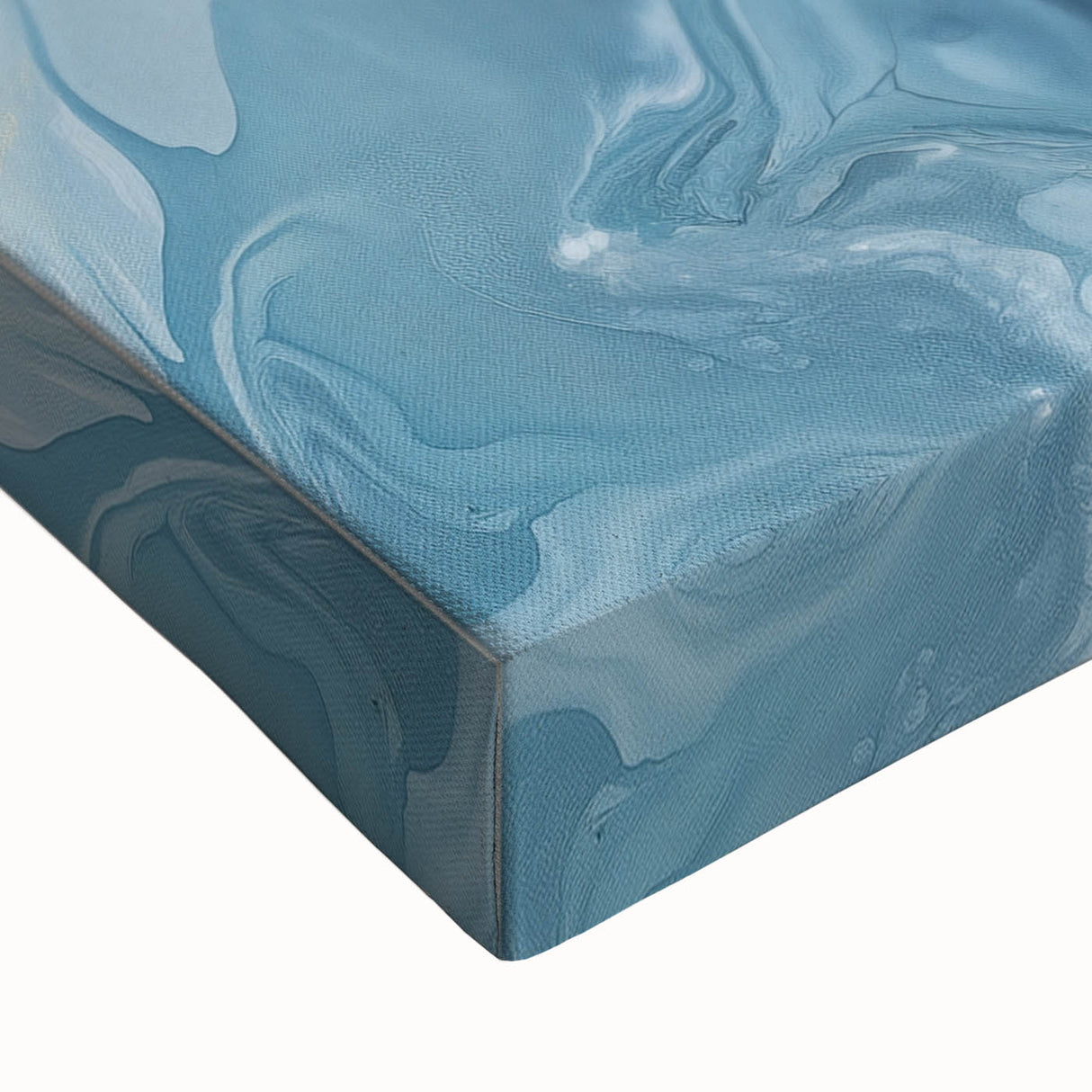 Fluid Abstract Canvas Art – Navy, Gray & Gold Marble-Inspired Flow