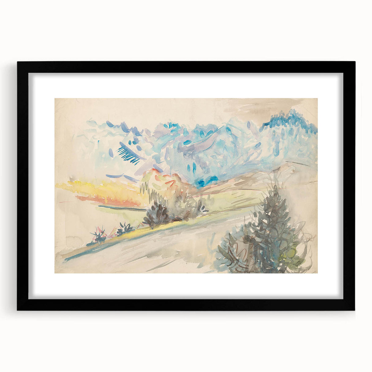 Light Expressionist Landscape - Abstract Watercolor Wall Art Decor
