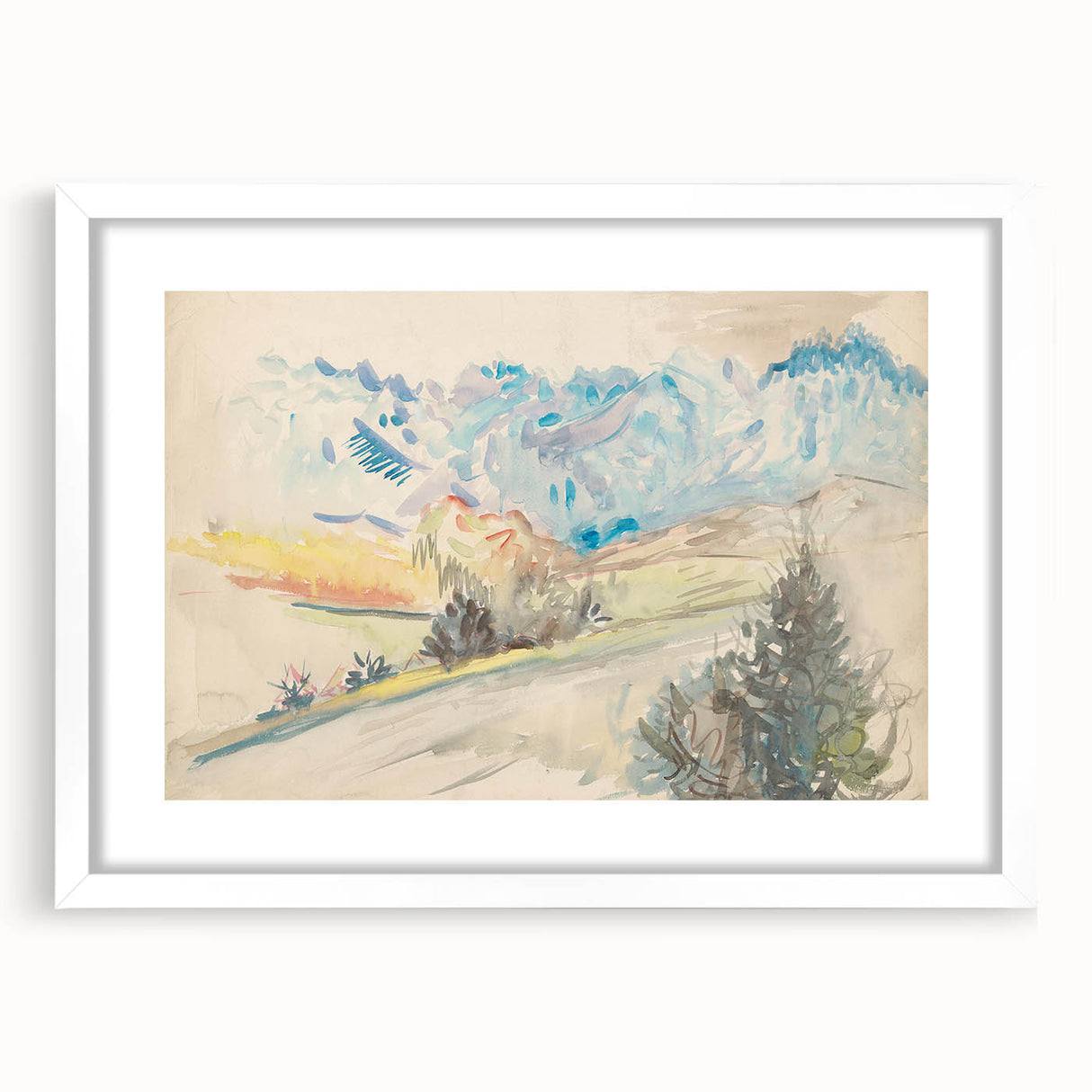 Light Expressionist Landscape - Abstract Watercolor Wall Art Decor