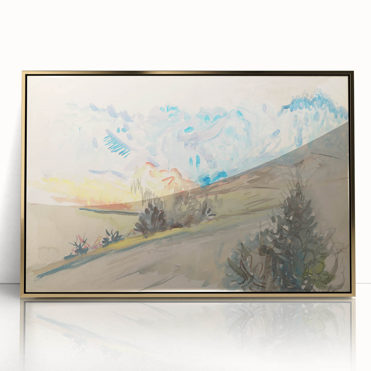 Light Expressionist Landscape - Abstract Watercolor Wall Art Decor
