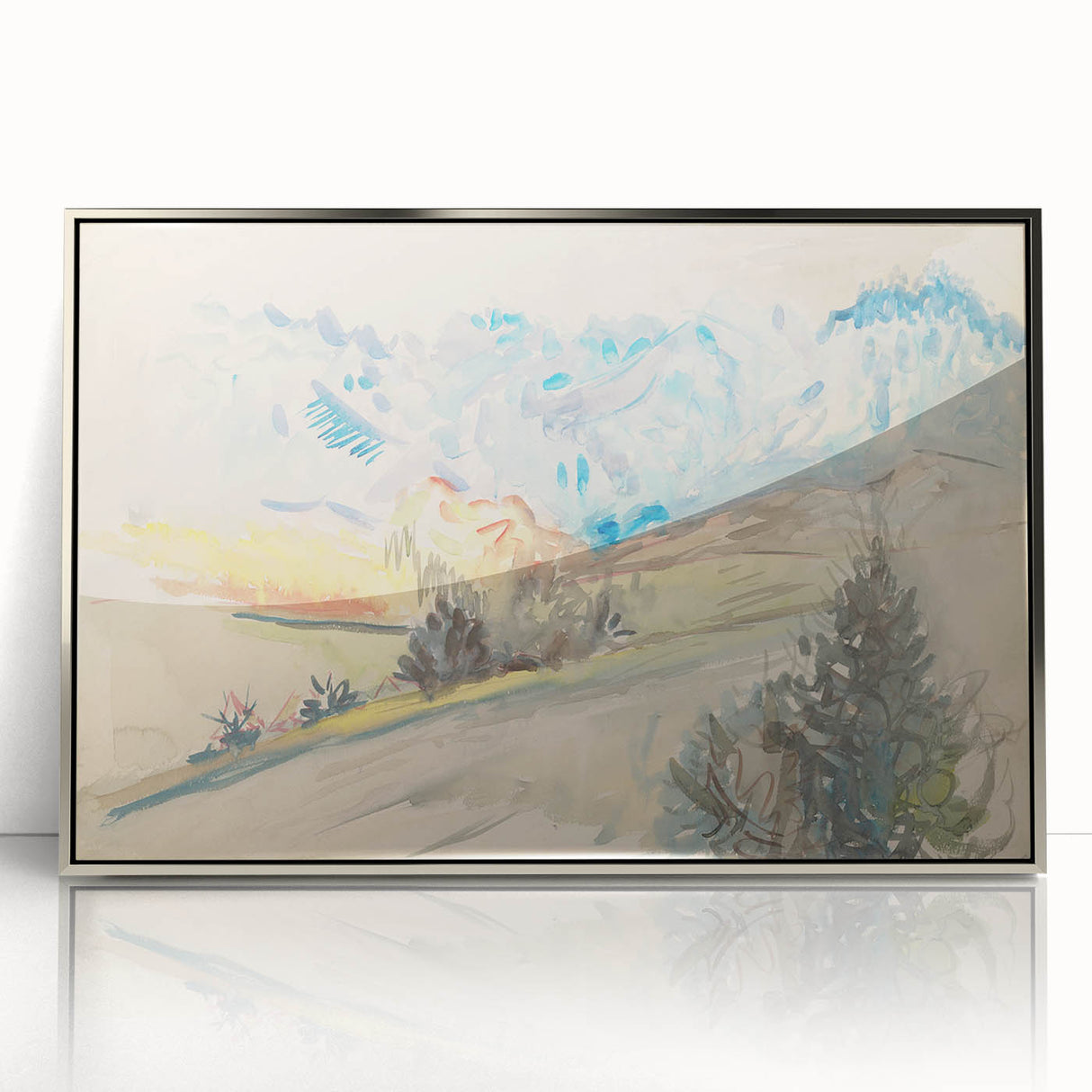 Light Expressionist Landscape - Abstract Watercolor Wall Art Decor