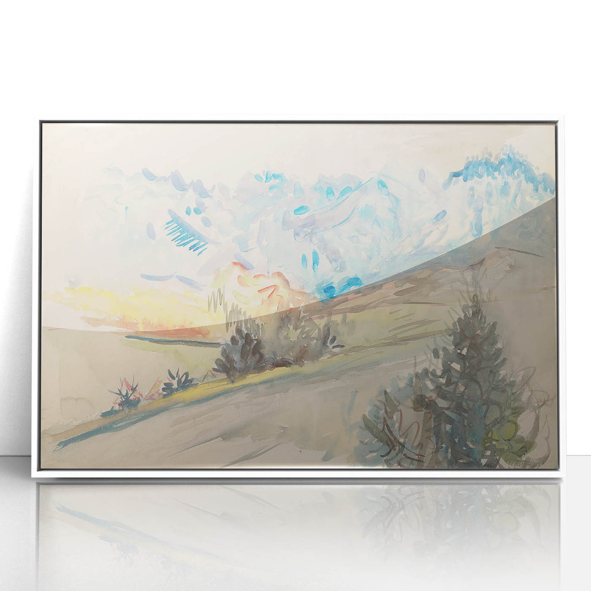 Light Expressionist Landscape - Abstract Watercolor Wall Art Decor