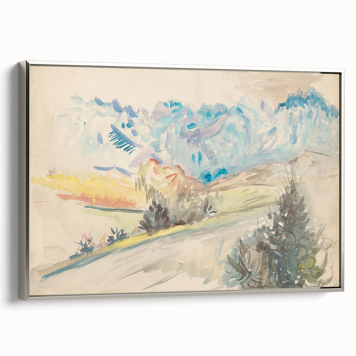 Light Expressionist Landscape - Abstract Watercolor Wall Art Decor