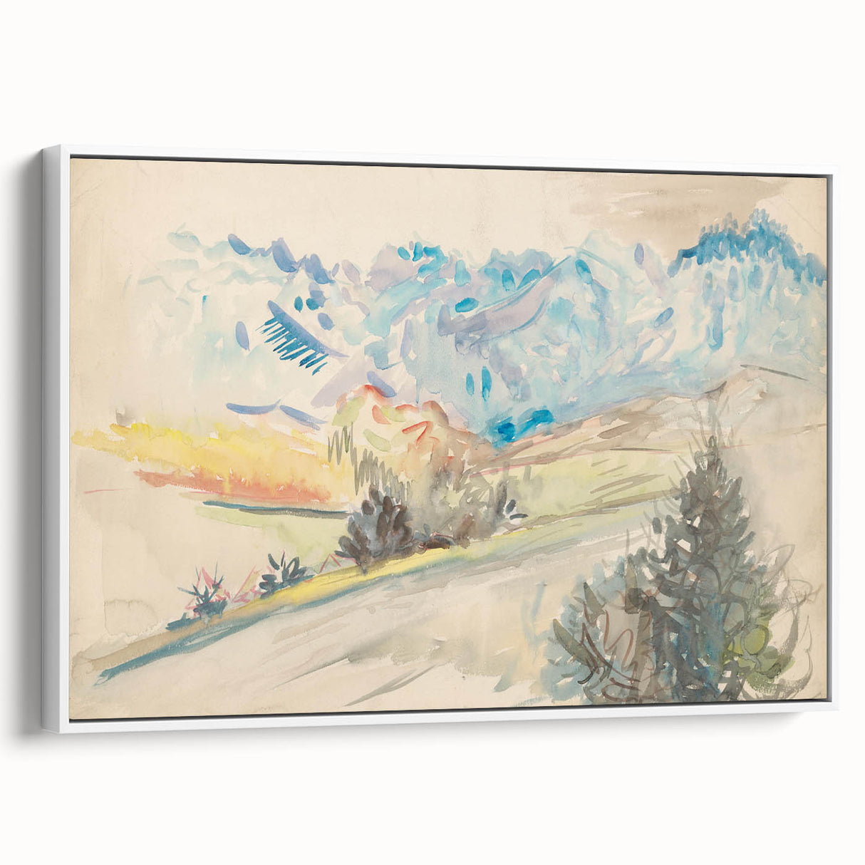 Light Expressionist Landscape - Abstract Watercolor Wall Art Decor