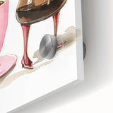 Large abstract wall art on acrylic glass featuring mid-century modernist design in vibrant colors.