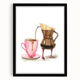 Extra large abstract art print featuring colorful, textured brush strokes on a black framed canvas.