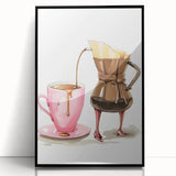 Large abstract wall art featuring a mid-century modernist design in bold black and white tones, framed in acrylic.