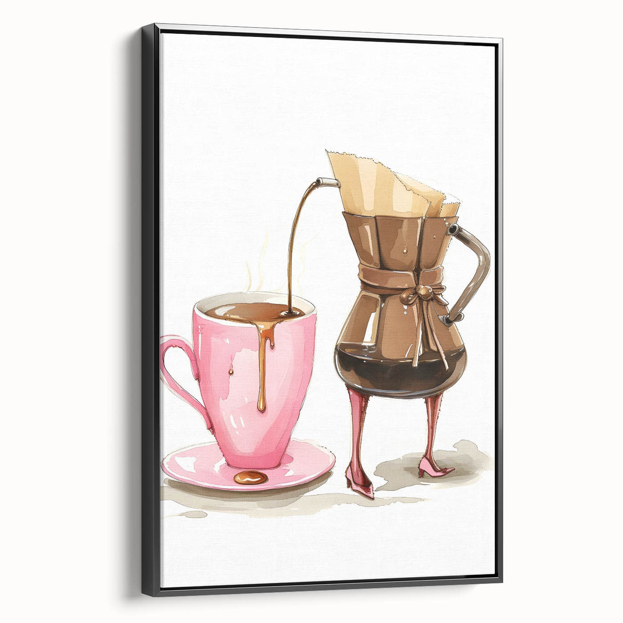 Black and white vintage poster art of a landscape on framed canvas, suitable for bedroom decor.