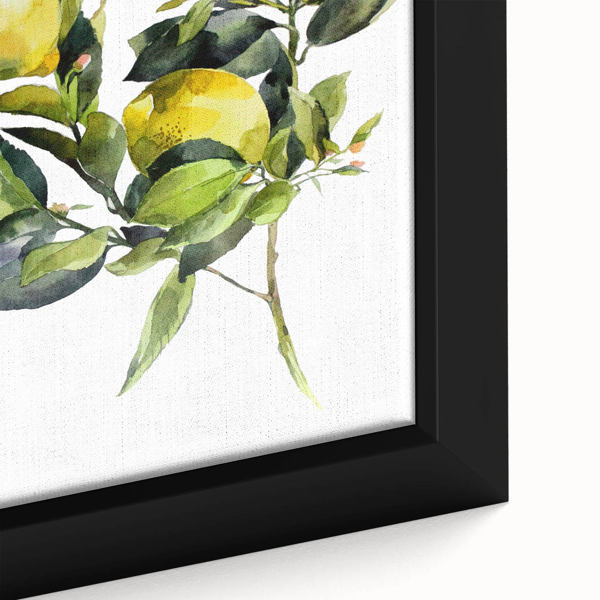Extra large black wall art on canvas featuring a close-up of colorful, textured fruits, ideal for living room decor.