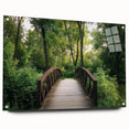 Acrylic glass landscape bridge design showcasing detailed architectural features, presented in a side view with visible pins, perfect for modern home decor.