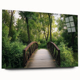 Acrylic glass landscape bridge design showcasing a contemporary aesthetic with vibrant colors, viewed from the side, highlighting its sleek edges and detailed craftsmanship. Perfect for modern decor enthusiasts.