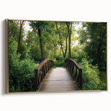 Framed landscape canvas artwork of a golden bridge, showcasing intricate details and vibrant colors, perfect for enhancing modern home décor or office spaces.