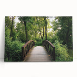 Landscape canvas print showcasing a vibrant bridge scene, featuring lush greenery and a serene waterway. Ideal for home decor and art enthusiasts.