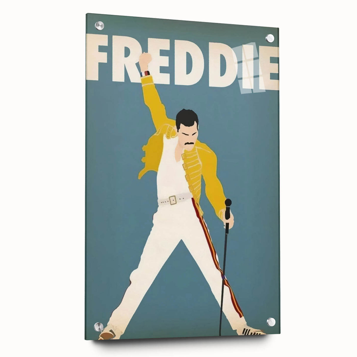 Freddie Mercury Retro Wall Art - Vintage Minimalist Music Poster