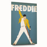 Freddie Mercury Retro Wall Art - Vintage Minimalist Music Poster