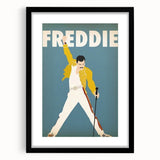 Freddie Mercury Retro Wall Art - Vintage Minimalist Music Poster