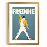Freddie Mercury Retro Wall Art - Vintage Minimalist Music Poster