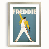 Freddie Mercury Retro Wall Art - Vintage Minimalist Music Poster