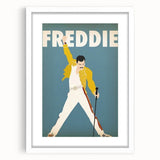 Freddie Mercury Retro Wall Art - Vintage Minimalist Music Poster