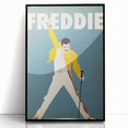 Freddie Mercury Retro Wall Art - Vintage Minimalist Music Poster