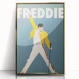 Freddie Mercury Retro Wall Art - Vintage Minimalist Music Poster