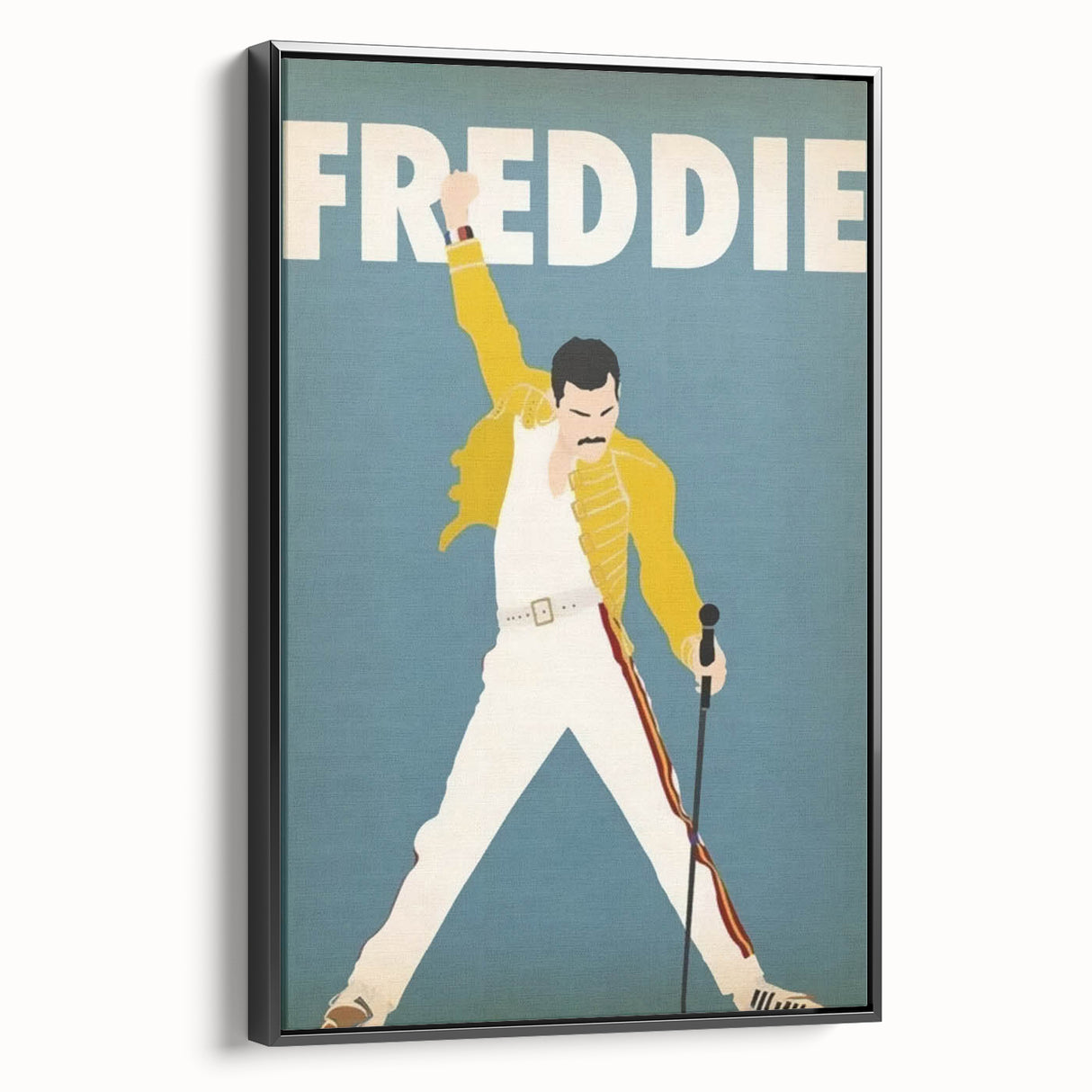 Freddie Mercury Retro Wall Art - Vintage Minimalist Music Poster