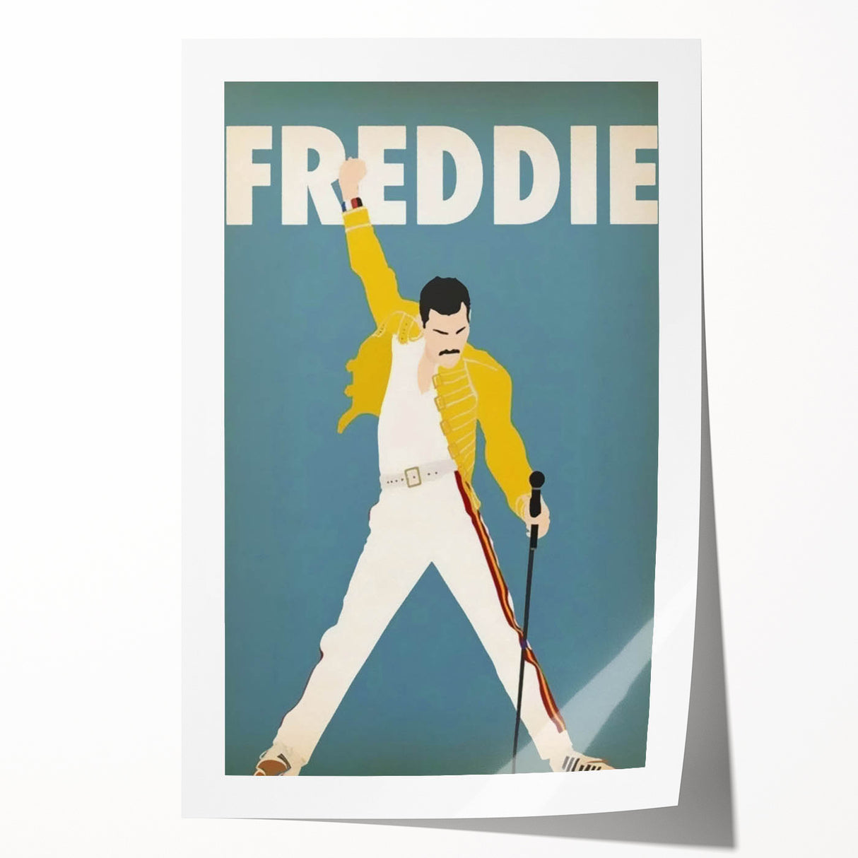 Freddie Mercury Retro Wall Art - Vintage Minimalist Music Poster