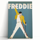 Freddie Mercury Retro Wall Art - Vintage Minimalist Music Poster