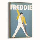 Freddie Mercury Retro Wall Art - Vintage Minimalist Music Poster