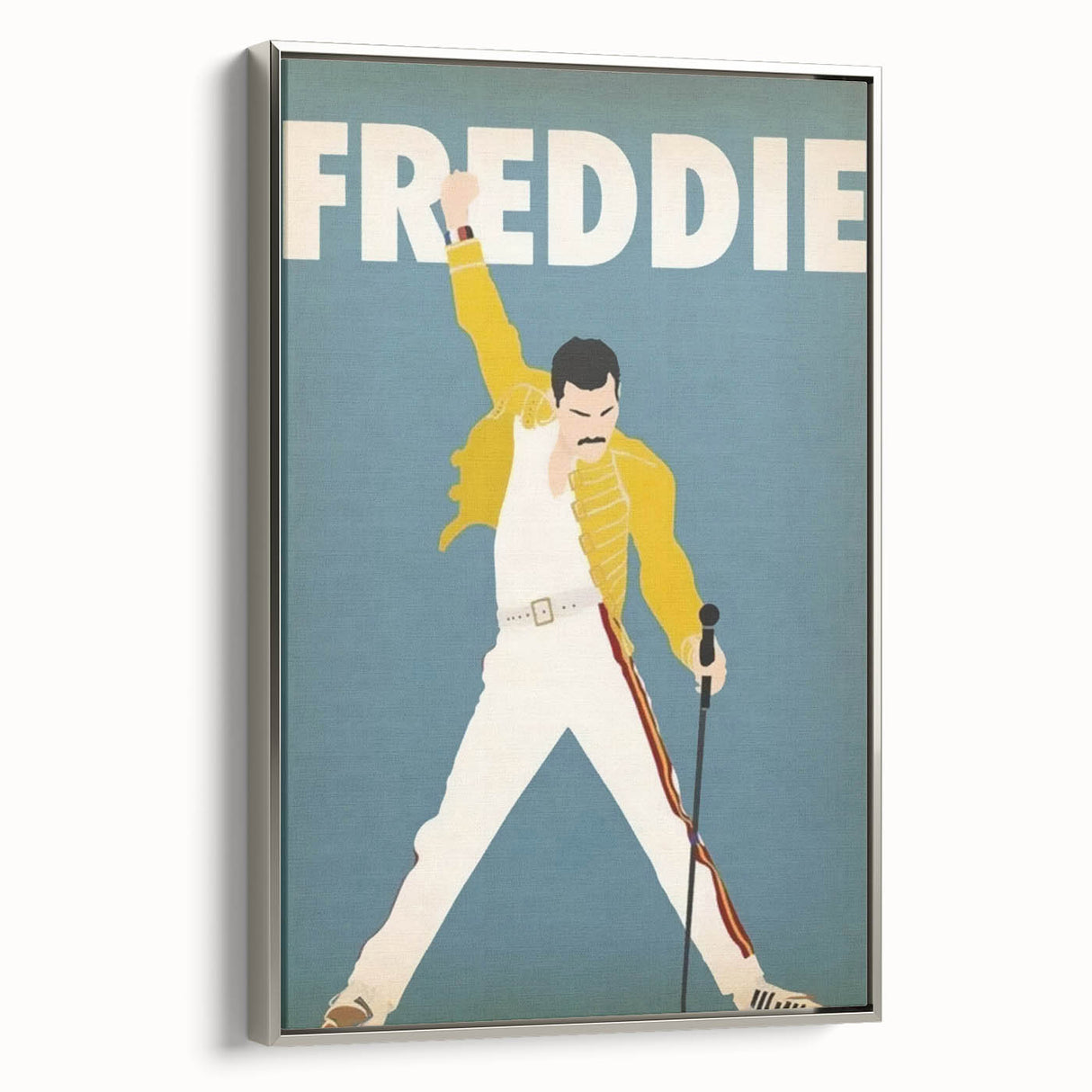 Freddie Mercury Retro Wall Art - Vintage Minimalist Music Poster