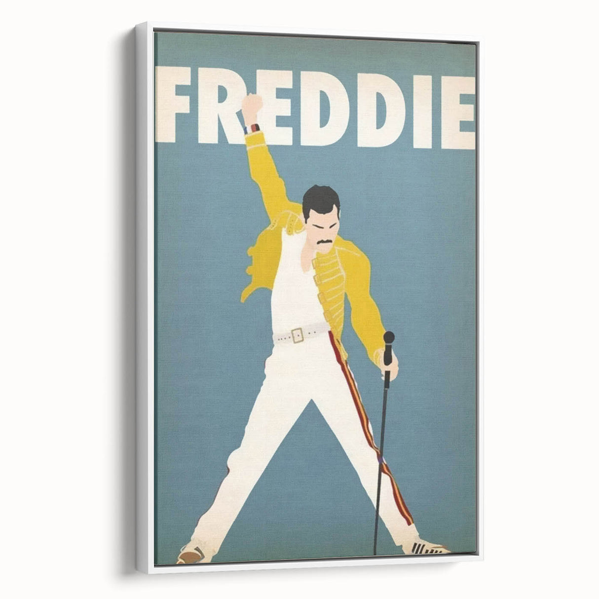 Freddie Mercury Retro Wall Art - Vintage Minimalist Music Poster