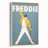 Freddie Mercury Retro Wall Art - Vintage Minimalist Music Poster