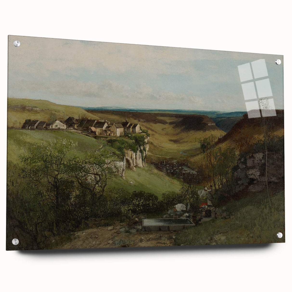 Realism Art Print of Château d’Ornans - Serene Countryside Landscape