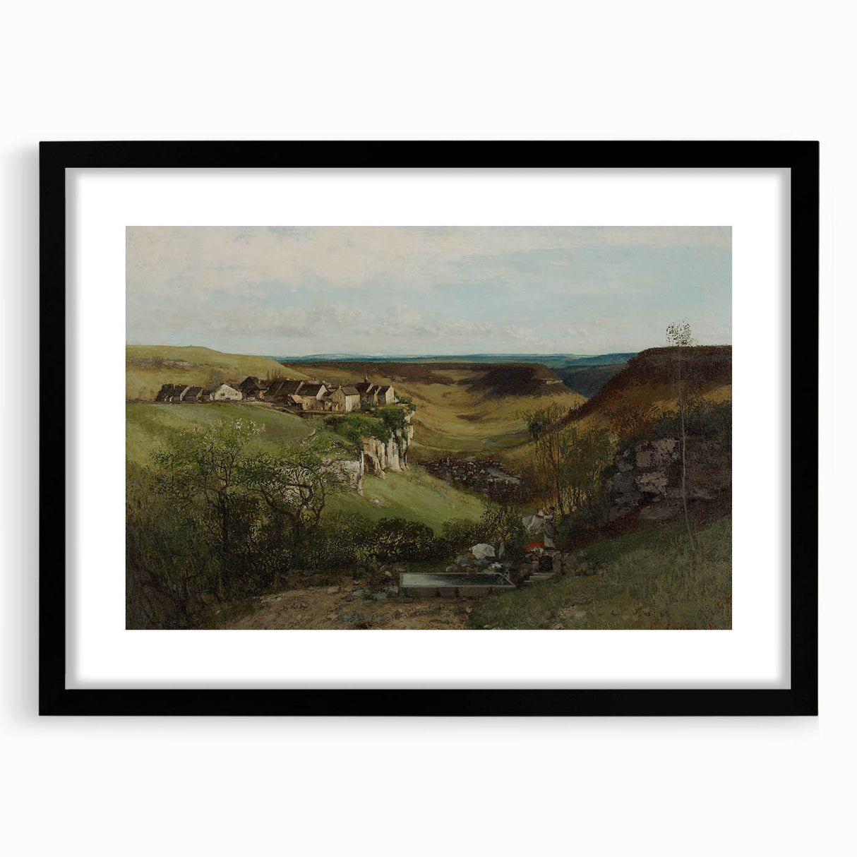 Realism Art Print of Château d’Ornans - Serene Countryside Landscape