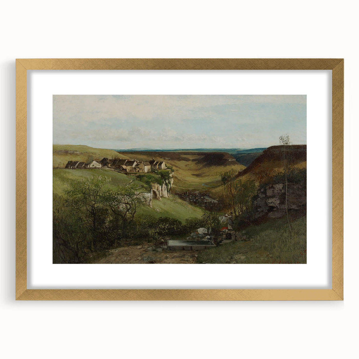 Realism Art Print of Château d’Ornans - Serene Countryside Landscape