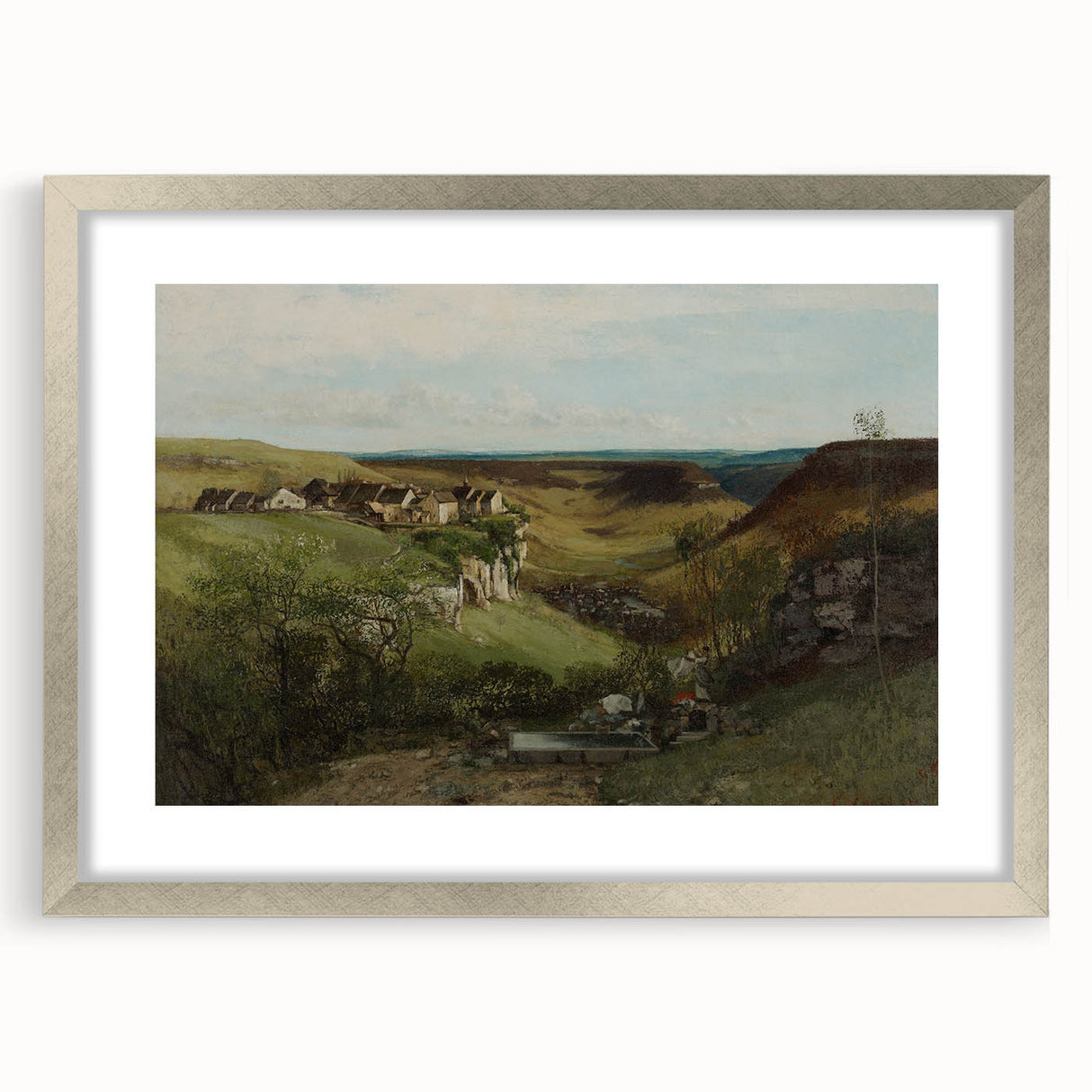 Realism Art Print of Château d’Ornans - Serene Countryside Landscape