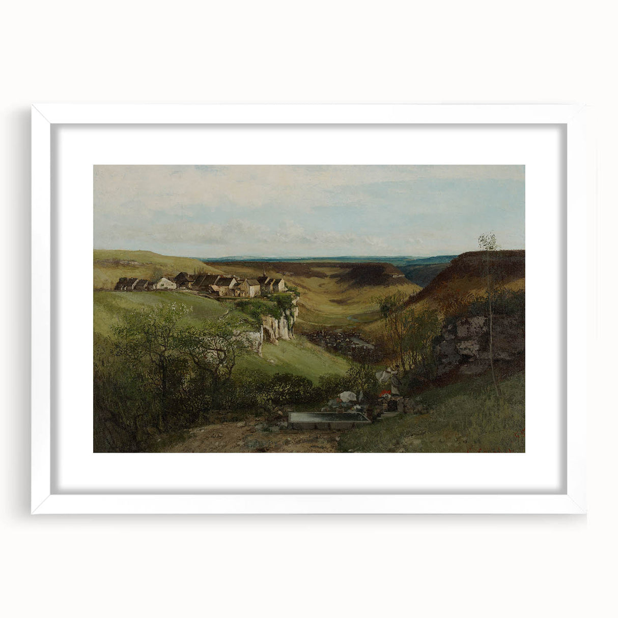Realism Art Print of Château d’Ornans - Serene Countryside Landscape