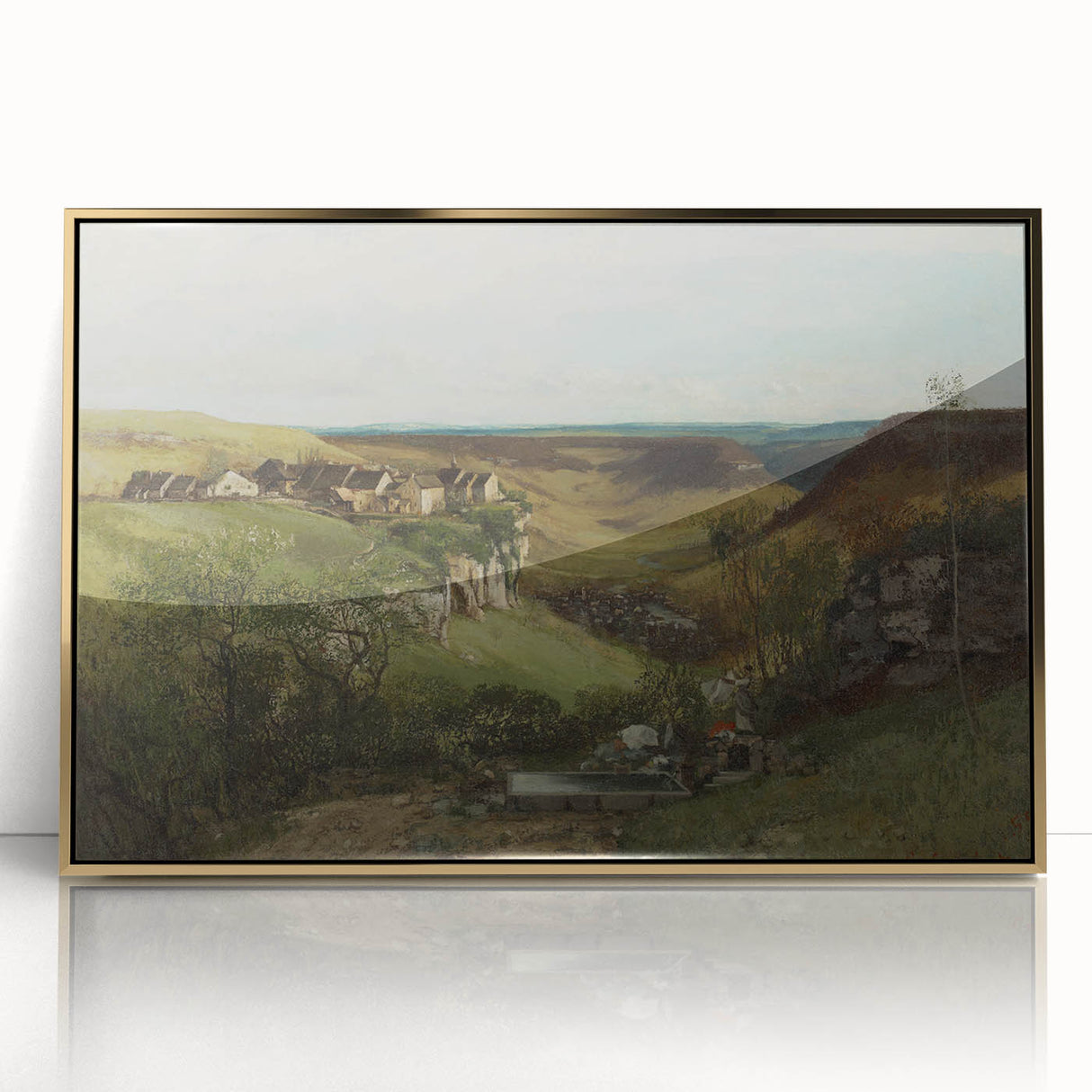 Realism Art Print of Château d’Ornans - Serene Countryside Landscape