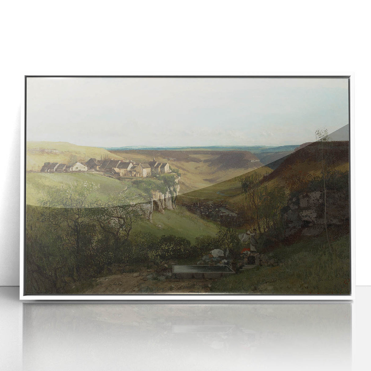 Realism Art Print of Château d’Ornans - Serene Countryside Landscape