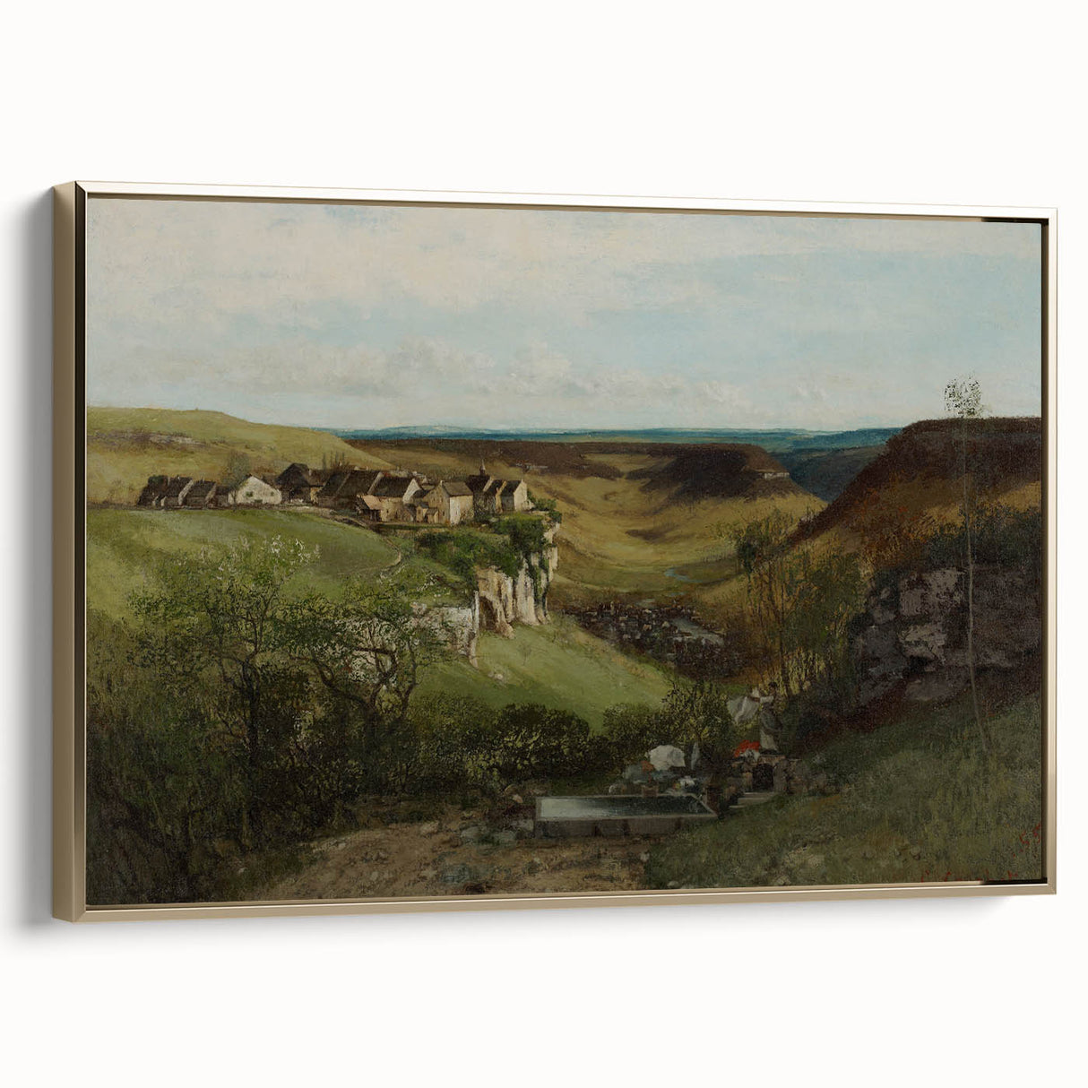 Realism Art Print of Château d’Ornans - Serene Countryside Landscape