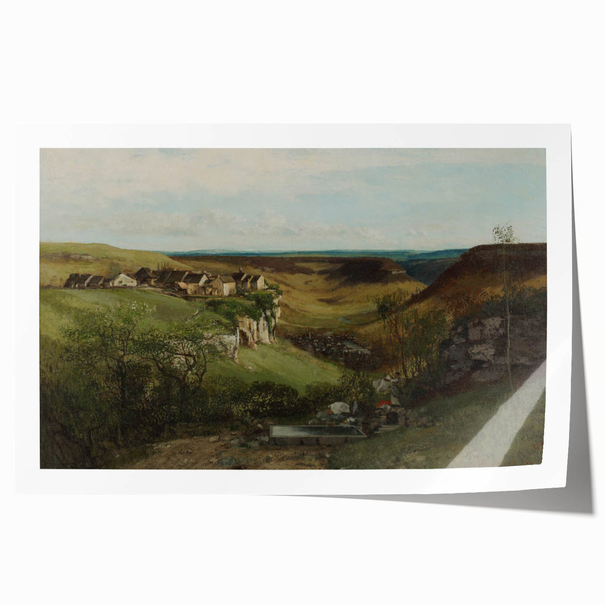 Realism Art Print of Château d’Ornans - Serene Countryside Landscape