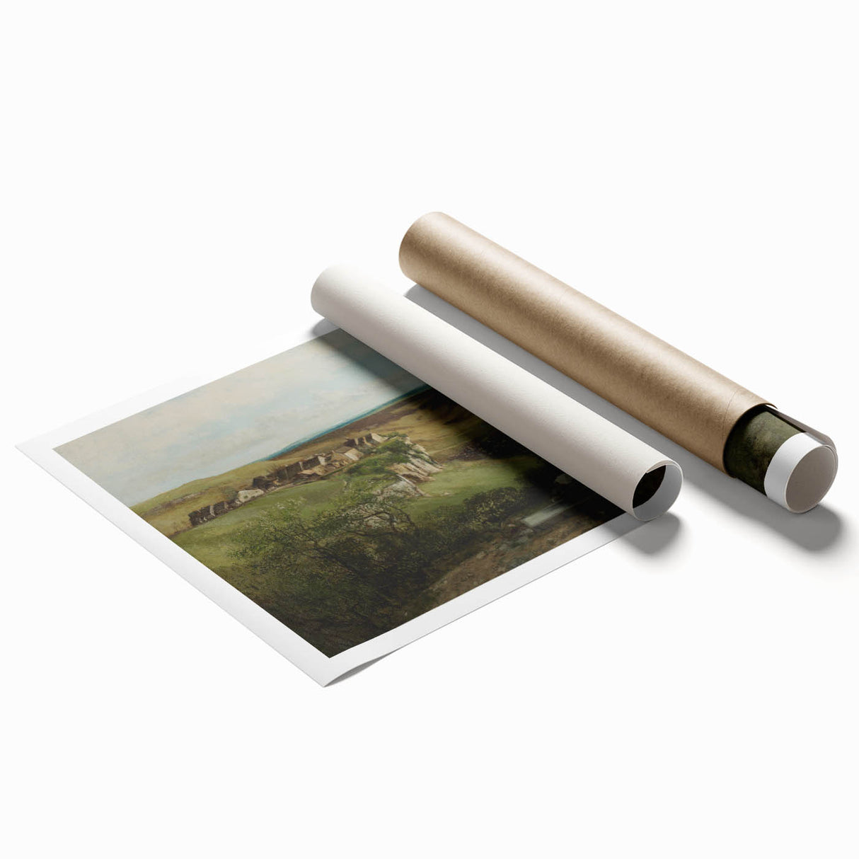 Realism Art Print of Château d’Ornans - Serene Countryside Landscape