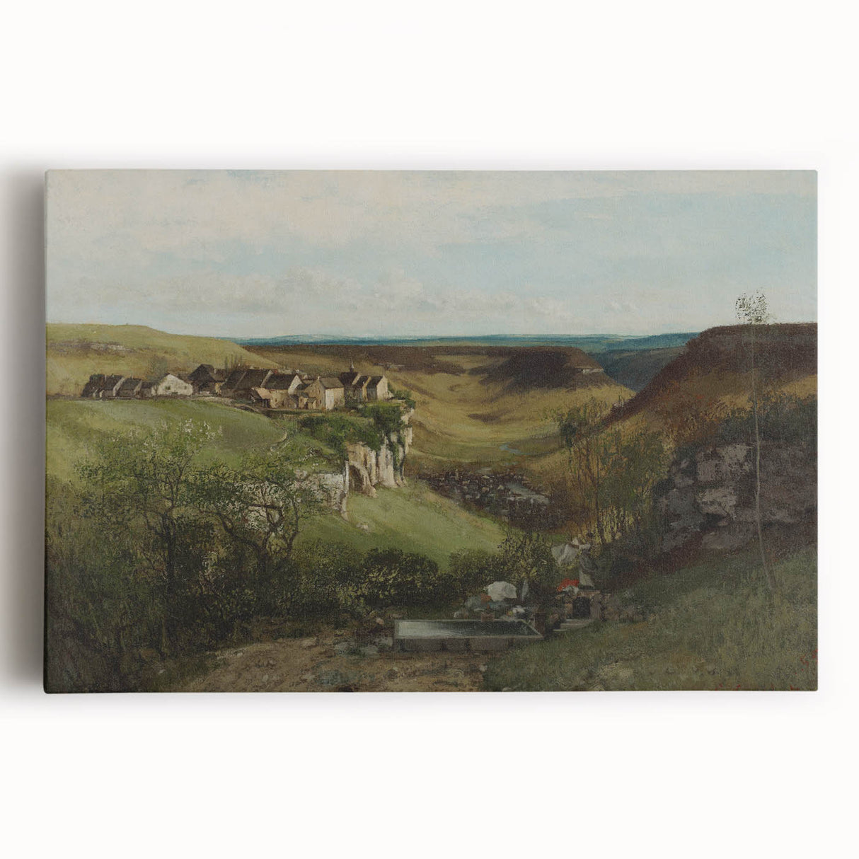 Realism Art Print of Château d’Ornans - Serene Countryside Landscape
