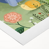 Calm Boys Room Wall Art – Child Relaxing with Snail and Flowers