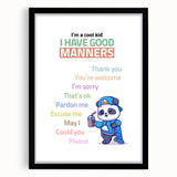Good Manners Educational Wall Art - Kids' Learning Poster