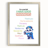Good Manners Educational Wall Art - Kids' Learning Poster